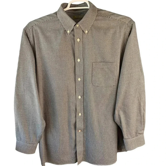 Daniel Cremieux Men's XL Houndstooth Button Down Casual Shirt Gray Long Sleeves - Picture 1 of 16
